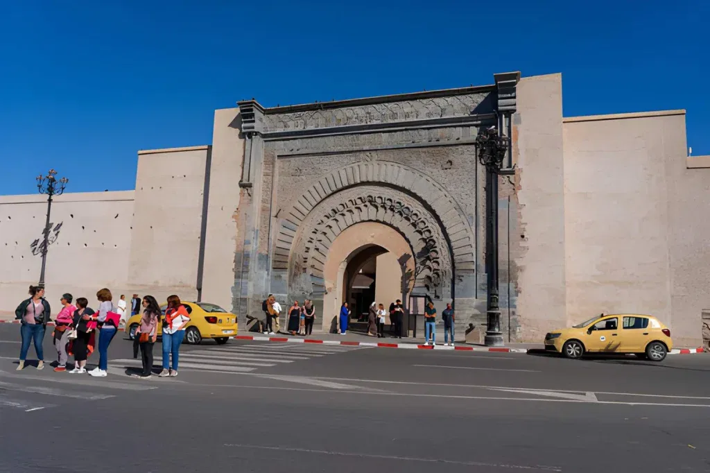 Tourists exploring Marrakech souks