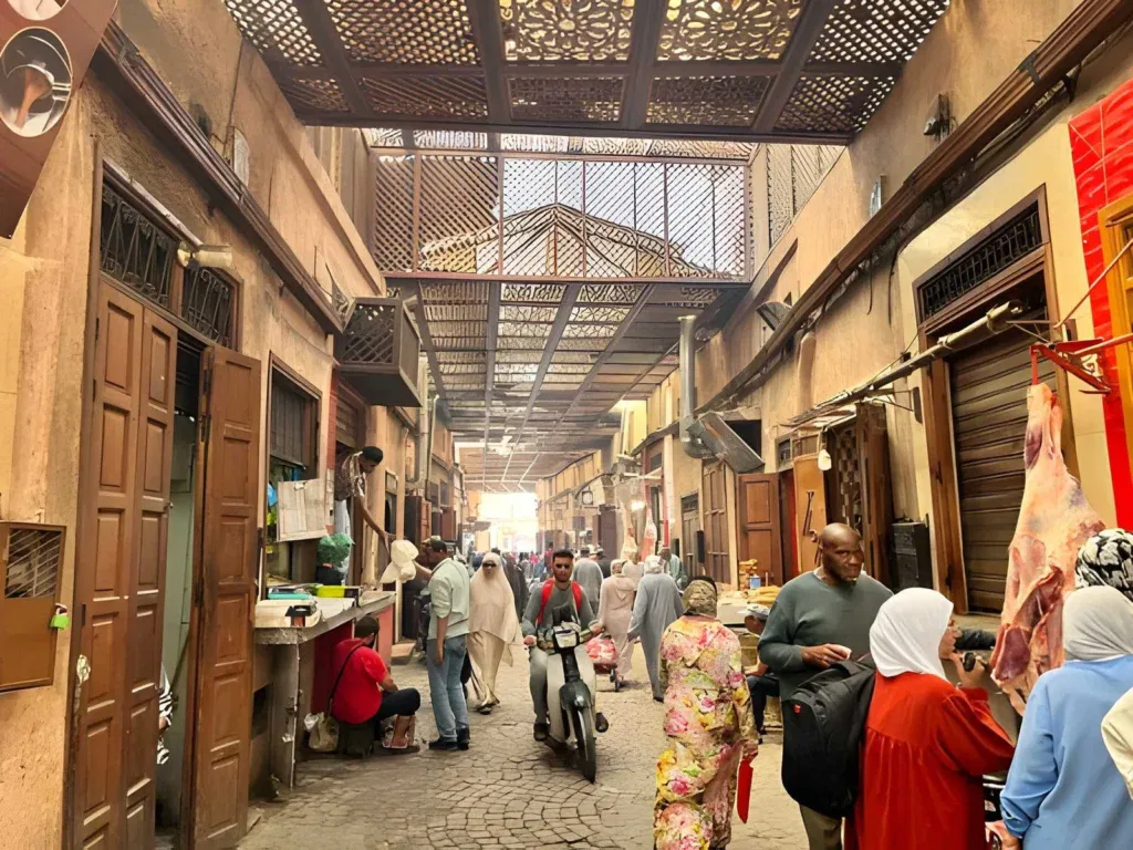 Busy streets inside Marrakech Medina