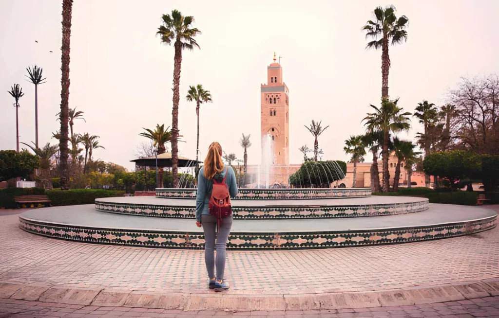 Koutoubia Mosque Marrakech at night

