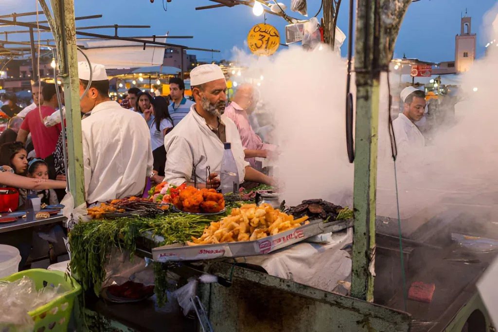 street food in Jemaa el-Fnaa Marrakech